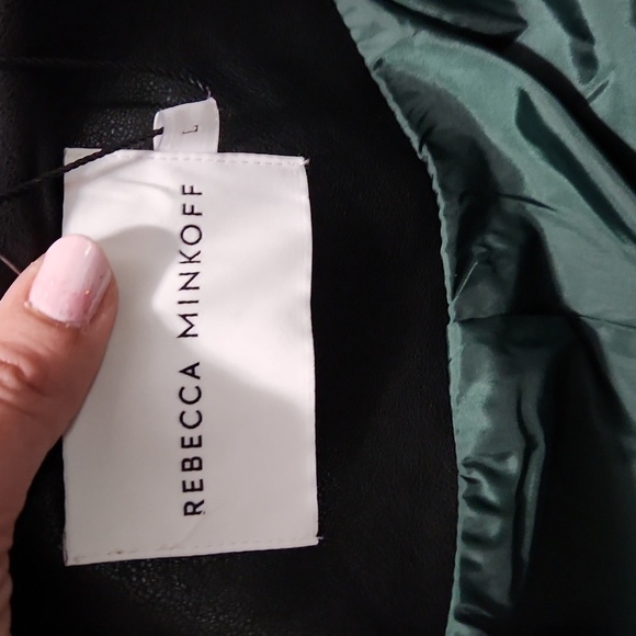 REBECCA MINKOFFQuilted Vegan Leather Bomber Jacket brand new - Picture 13 of 14